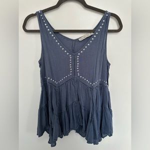 Abercrombie flowy studded tank with eyelet holes. Size M
